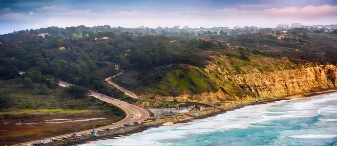 Aerial phot of Torrey Pines State Park, La Jolla